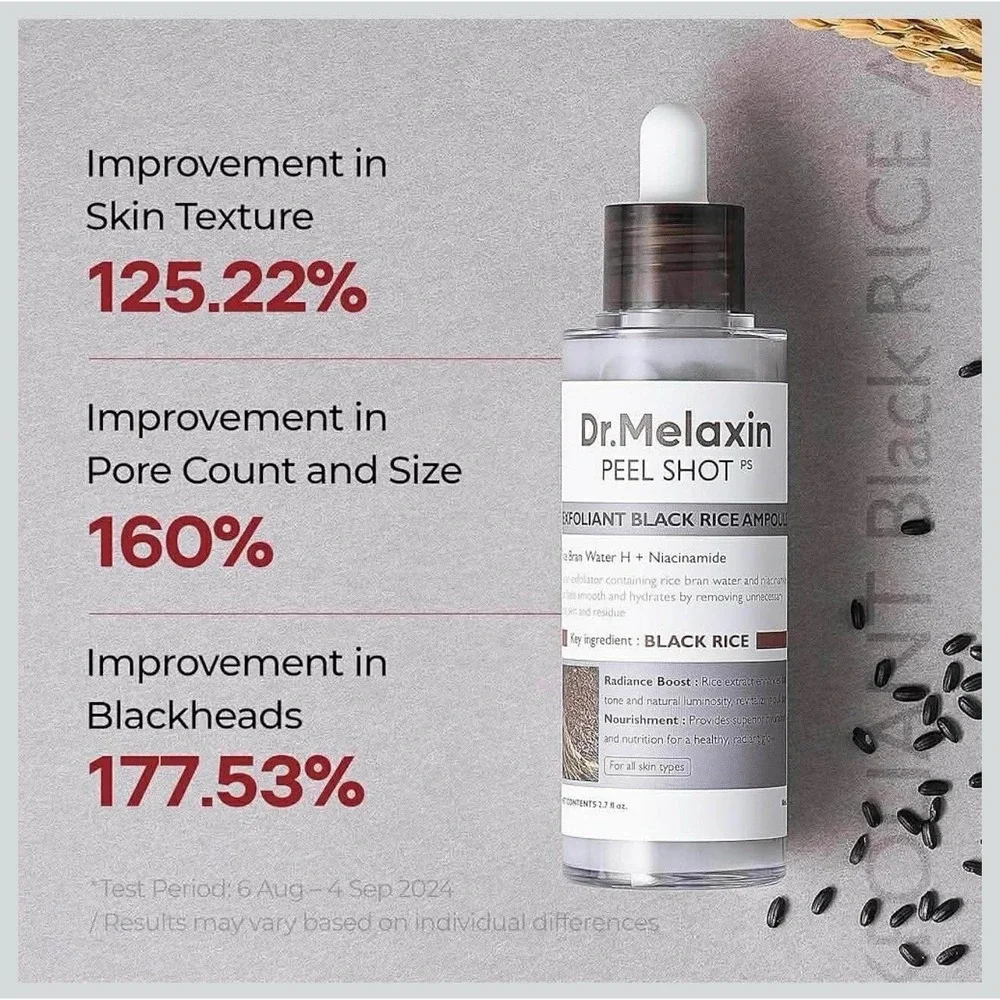 Peel Shot Glow Black Rice Peeling Ampoule 80Ml, Dead Skin Gentle Exfoliating Amp